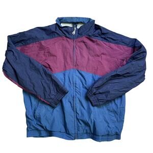 LANDS END VINTAGE WINDBREAKER L LARGE MEN USED BLUE PURPLE JACKET 90s